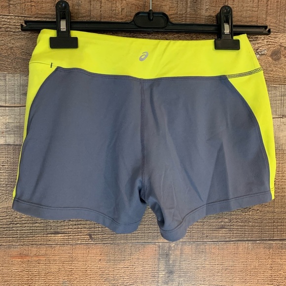 Asics 2 pair athletic performance workout shorts gray pink yellow Size XS - Picture 6 of 8